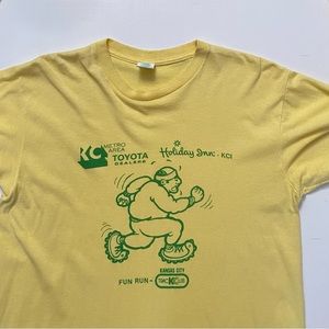 Vintage Sportswear t shirt long sleeves yellow Toyota holiday